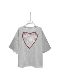 T-shirt Coeur - Gris - ROSABAYA