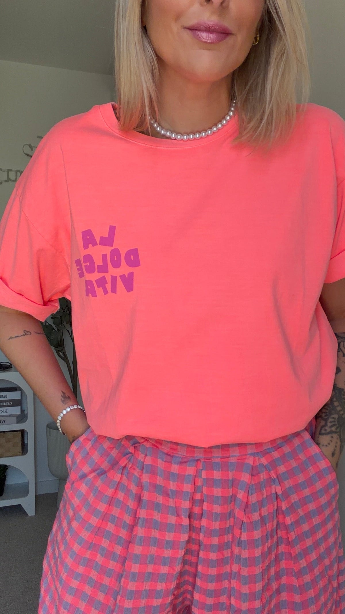 T-shirt Dolce vita - corail - ROSABAYA