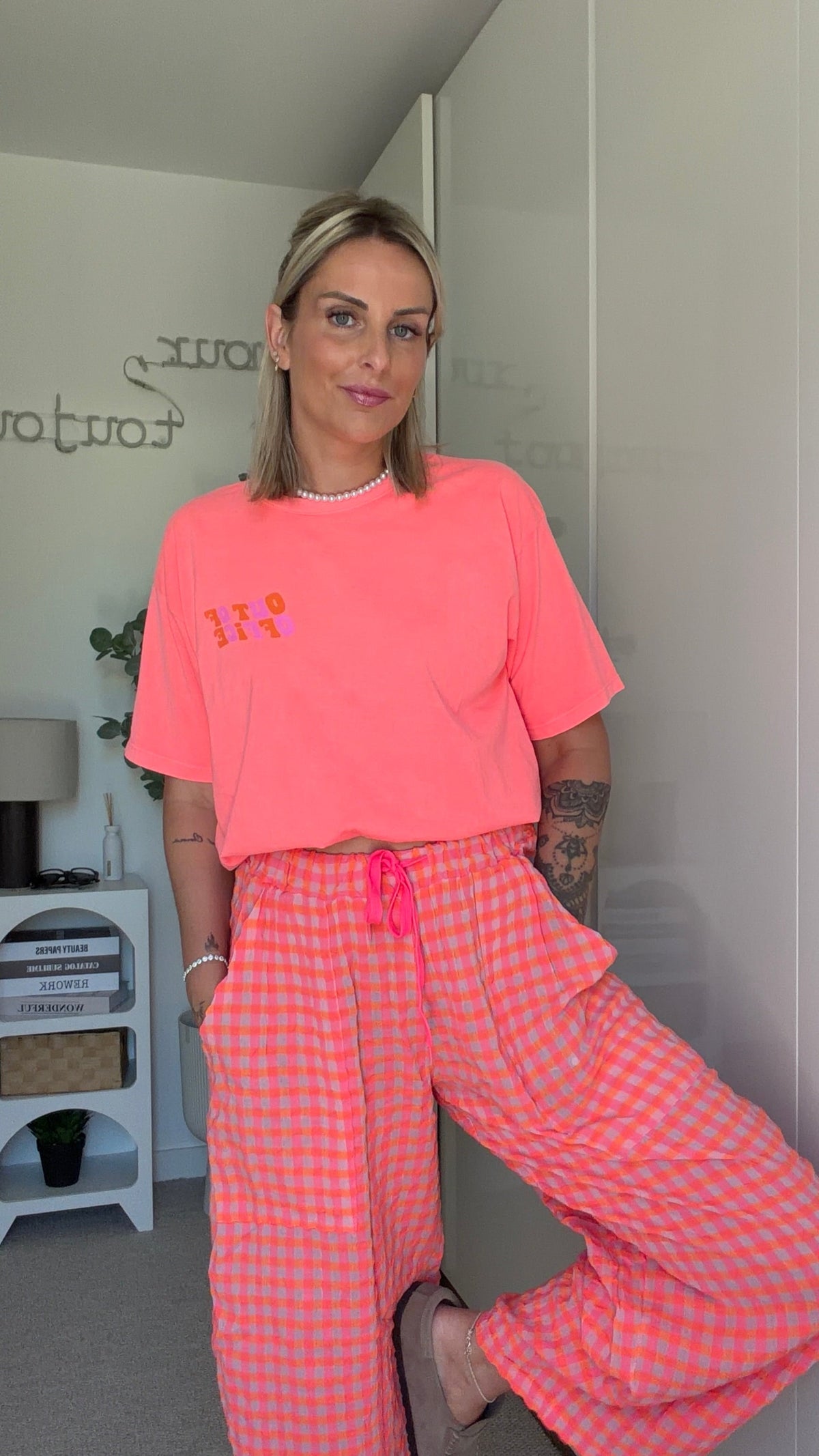 T-shirt Out of office - corail - ROSABAYA