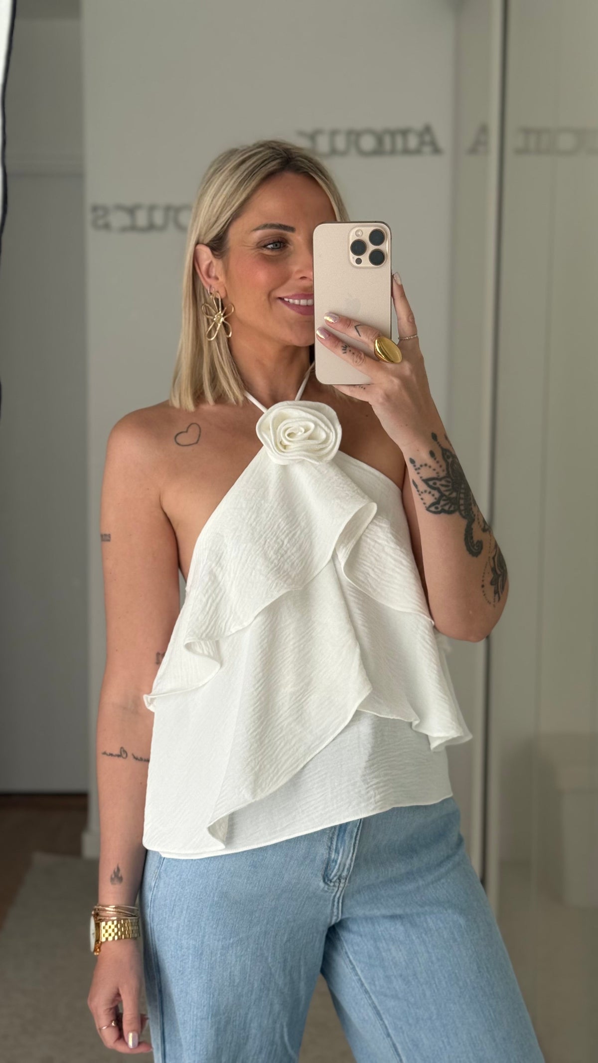 Top Fleur - Blanc - ROSABAYA