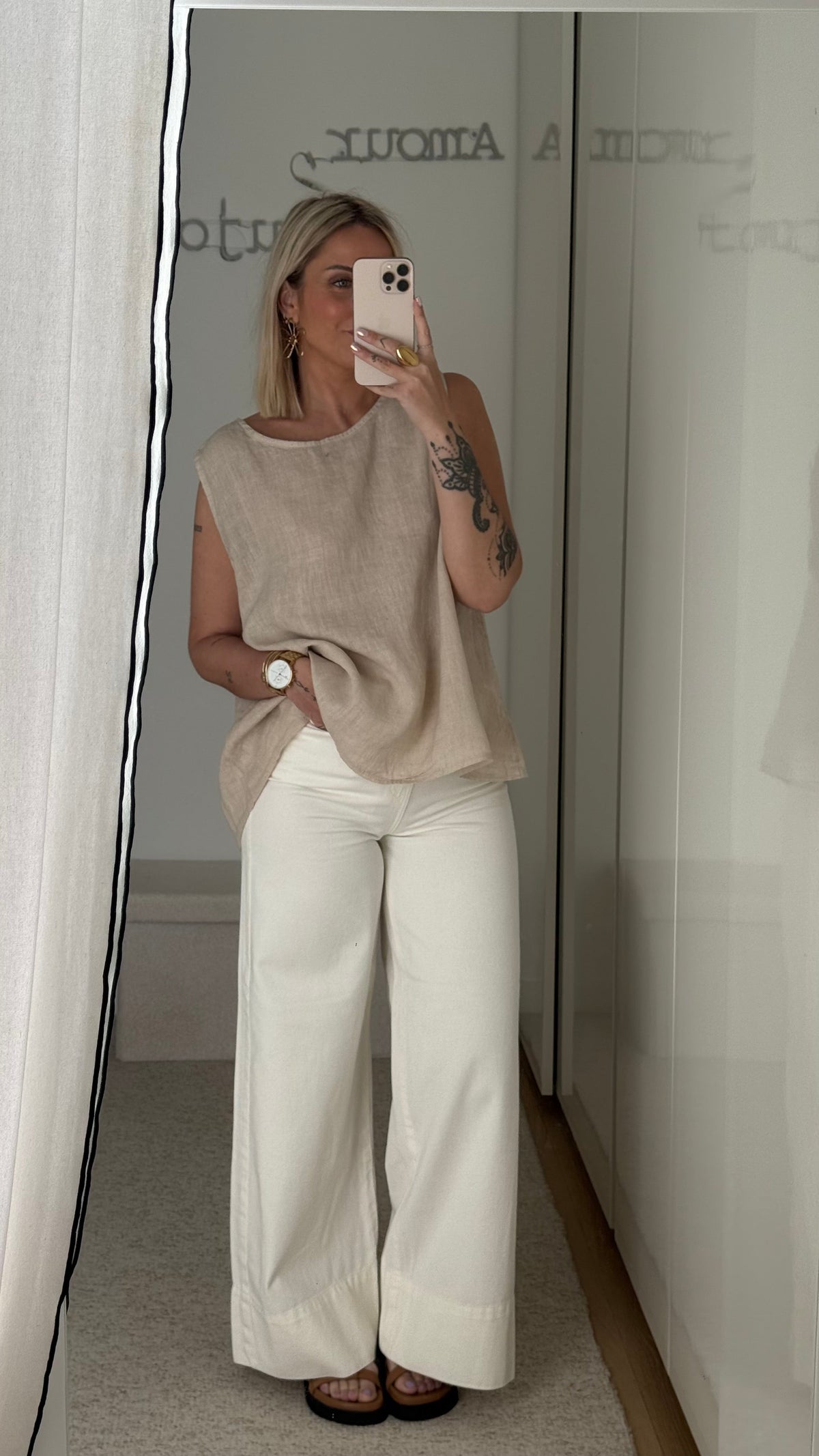 Top Lino - Beige - ROSABAYA