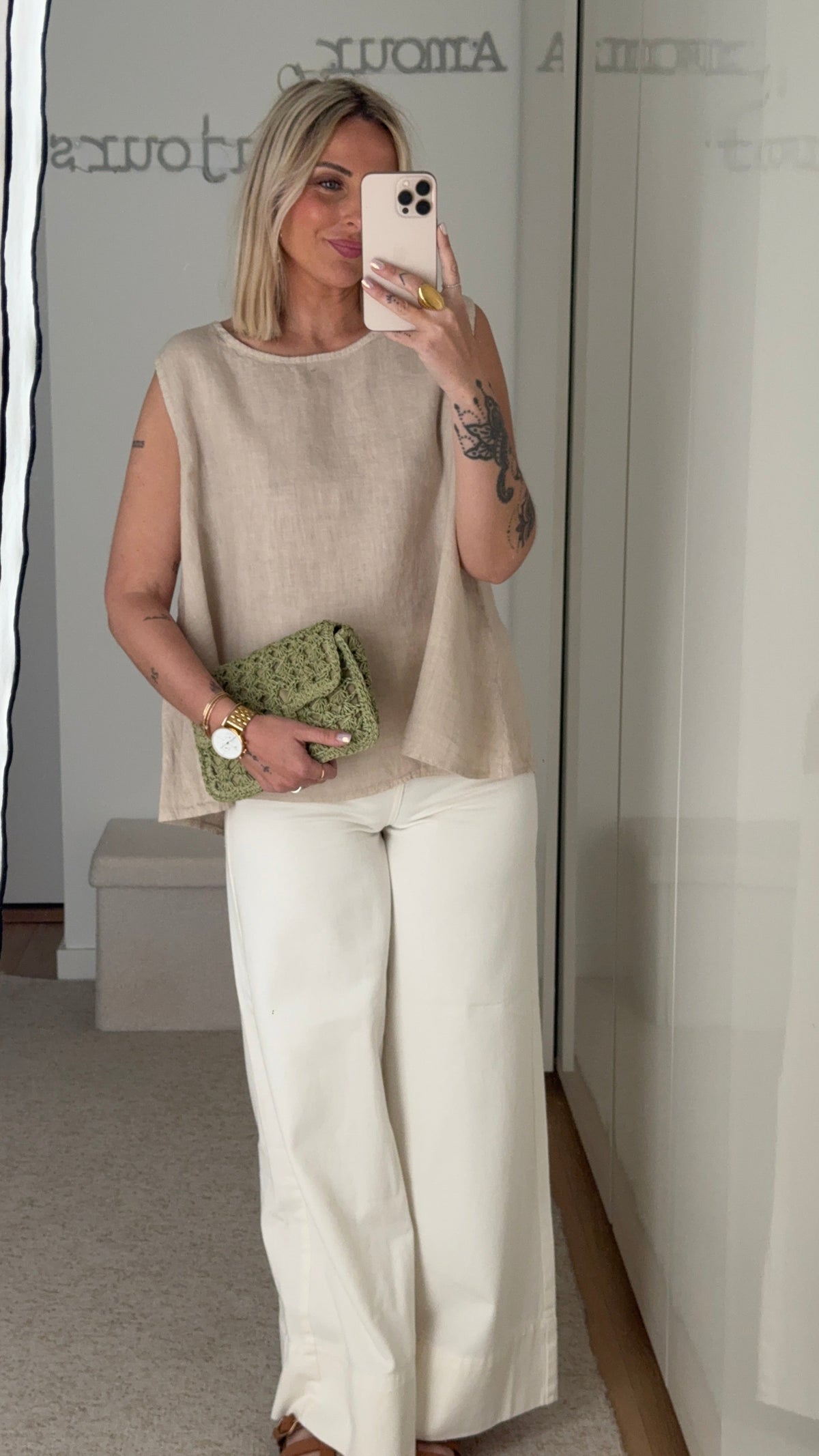 Top Lino - Beige - ROSABAYA