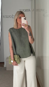 Top Lino - Kaki - ROSABAYA