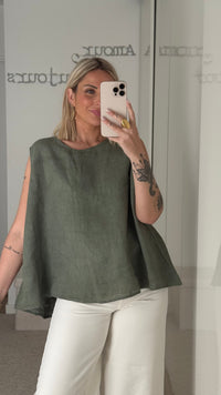 Top Lino - Kaki - ROSABAYA