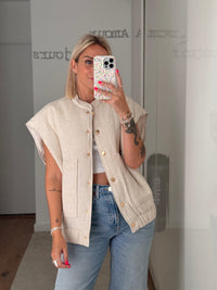 Veste sans manches Riley - Beige - ROSABAYA