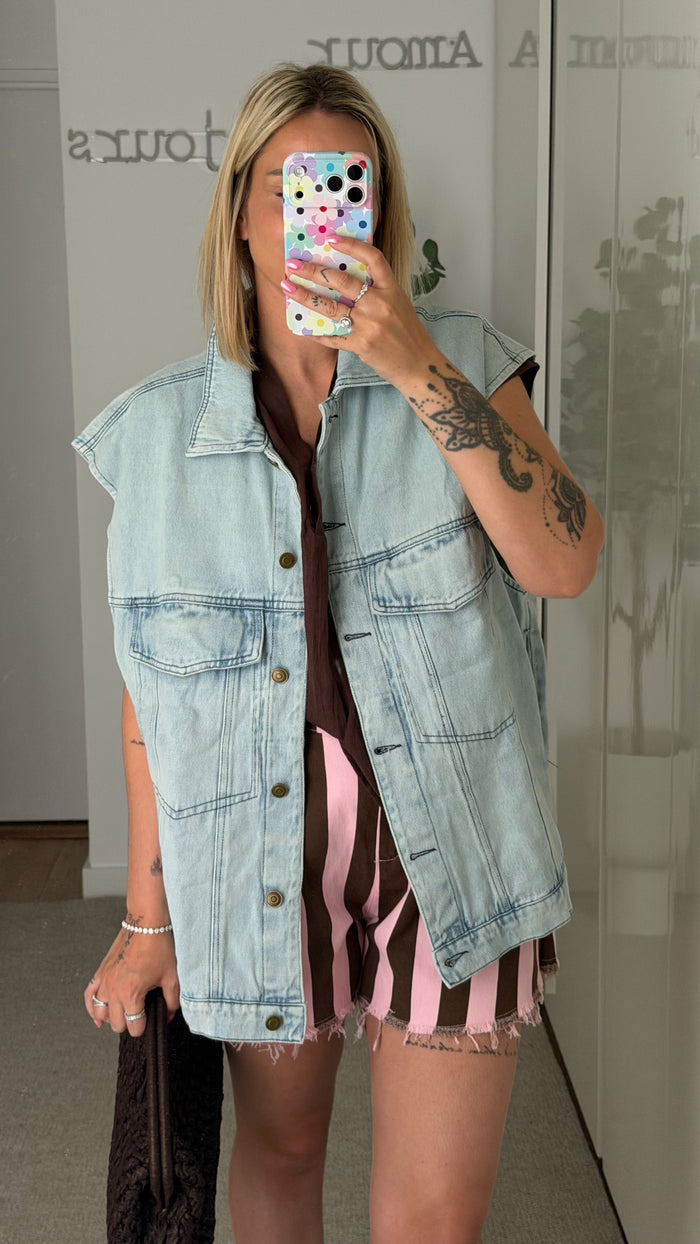 Veste sans manches Roxie - Bleu Clair - ROSABAYA