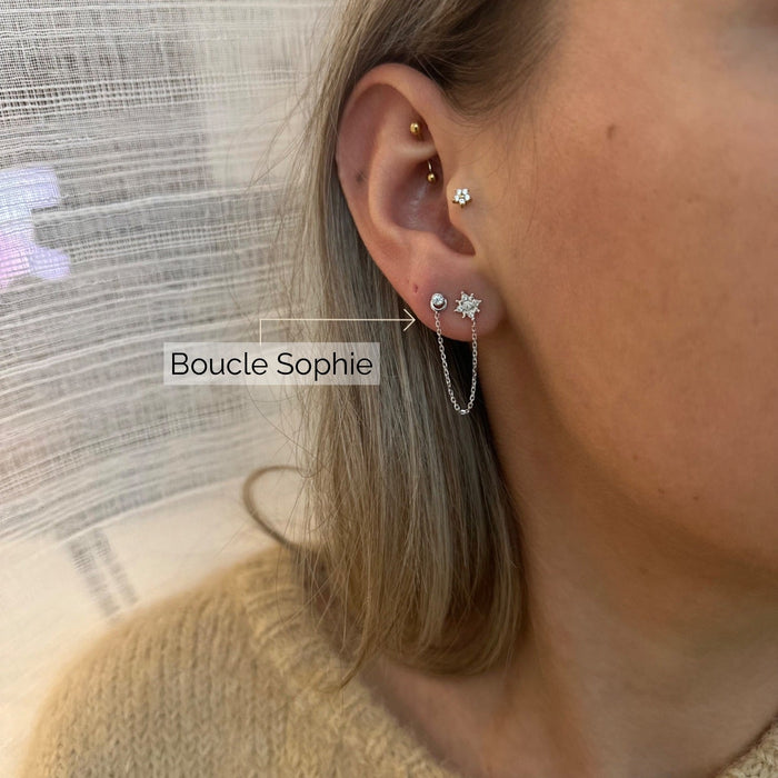 Boucle d'oreille Sophie - Argentée - ROSABAYA